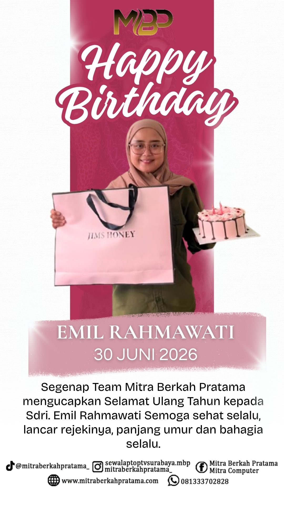 Surprise Ulang Tahun Untuk Emil Rahmawati : 30 Juni 2026